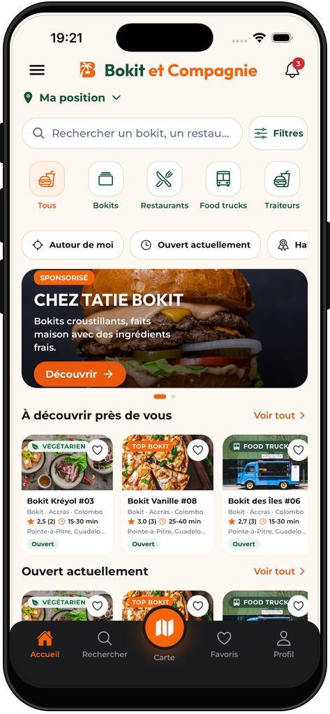 Aperçu de l'application mobile Bokit et Compagnie